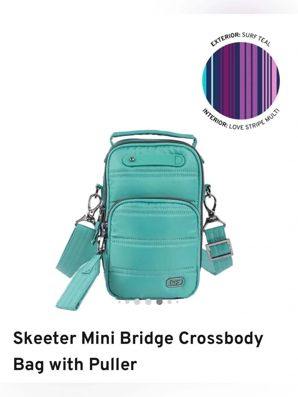 Lug Skeeter Mini Bridge Crossbody Bag with Puller NWT Surf Teal